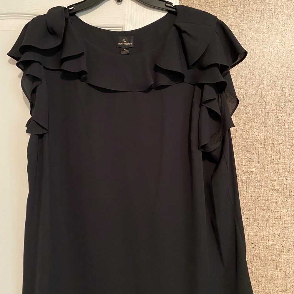 Worthington, Cap ruffled sleeve, dress shirt